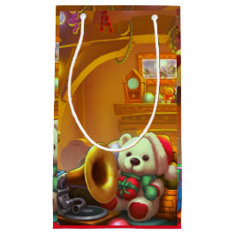 かわいい休日のテディー・ベア スモールペーパーバッグ