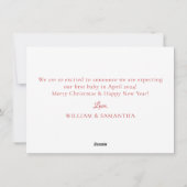 かわいい休日の妊娠の写真の発表 シーズンカード (裏面)