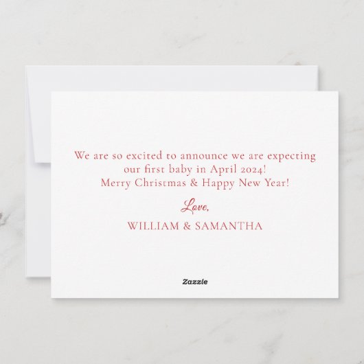 かわいい休日の妊娠の写真の発表 シーズンカード (裏面)