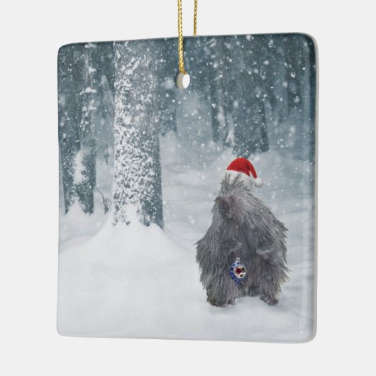 かわいい休日の山嵐の森のオーナメント セラミックオーナメント (左)