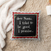 かわいい休日の枕、私がよい試みた親愛なサンタ クッション (ブランケット)