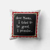 かわいい休日の枕、私がよい試みた親愛なサンタ クッション (裏面)