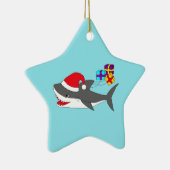 かわいい休日の鮫を持つオーナメント セラミックオーナメント (右)