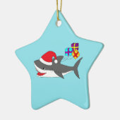 かわいい休日の鮫を持つオーナメント セラミックオーナメント (左)