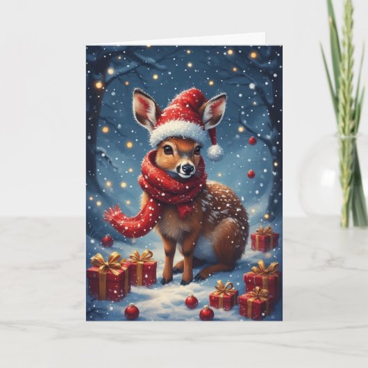 かわいい休日doe折り畳みグリーティングカード カード (正面)