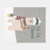 かわいい休日FaのLaのラマのデザイン フリースブランケット (正面(横))