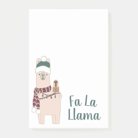 かわいい休日FaのLaのラマのデザイン ポストイット (正面)