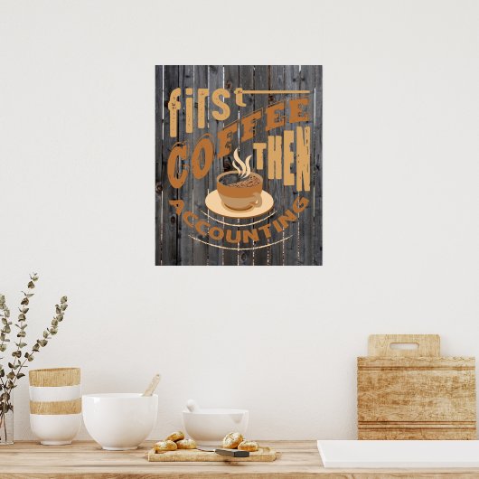 かわいい会計オフィスのコーヒーワードアート ポスター (キッチン)