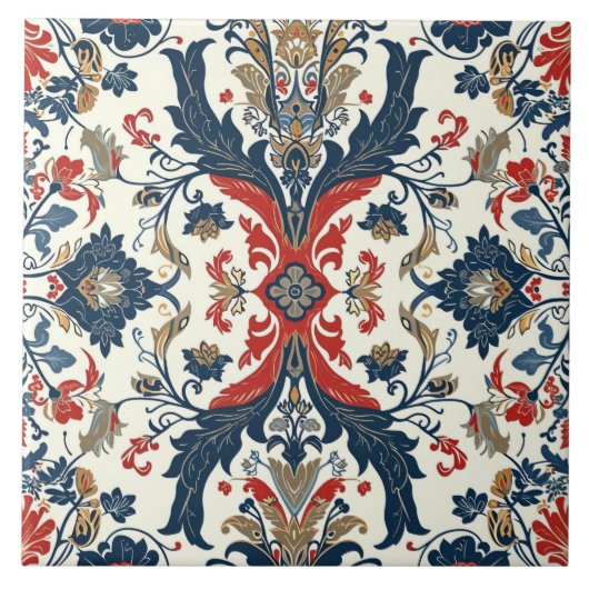 かわいい伝統パターンをテーマにした タイル (正面)