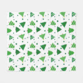 かわいい伝統的グリーンクリスマスツリー フリースブランケット (正面(横))