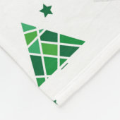 かわいい伝統的グリーンクリスマスツリー フリースブランケット (角)