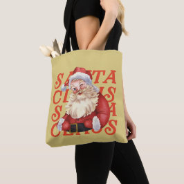 かわいい伝統的サンタクロース赤マスタードクリスマス トートバッグ