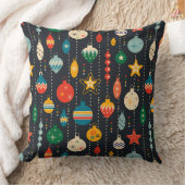 かわいい伝統的フェスティバルオーナメントネイビーブルー クッション (ブランケット)