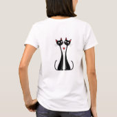 かわいい伸び猫 おもしろ猫好きギフトTシャツ 🐈‍⬛✨ Tシャツ (裏面)