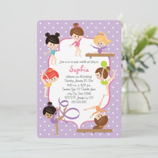 かわいい体パーソナライズされた操の誕生パーティー 招待状 (スタンド正面)