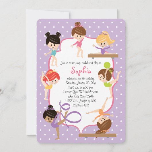 かわいい体パーソナライズされた操の誕生パーティー 招待状 (正面)