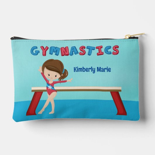 かわいい体操の女の子カスタムの子 アクセサリーポーチ (裏面)