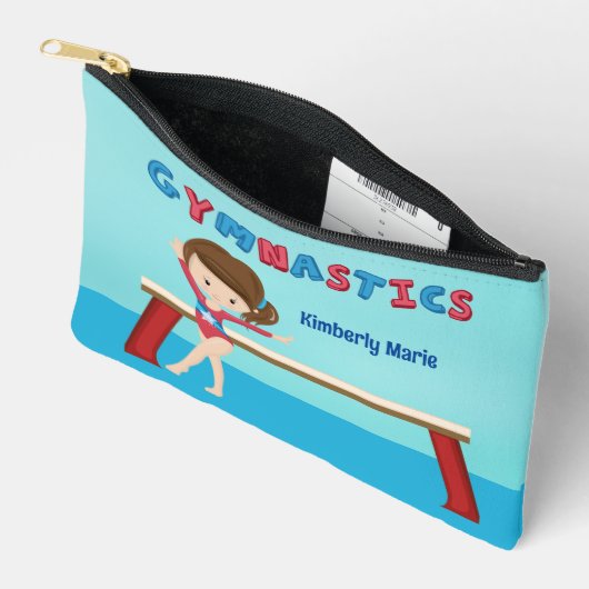 かわいい体操の女の子カスタムの子 アクセサリーポーチ (見開き)
