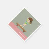 かわいい体操の少女 スタンダードカクテルナプキン (角)