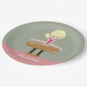 かわいい体操の少女 ペーパープレート (アングル)