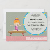 かわいい体操の少女 招待状 (正面)