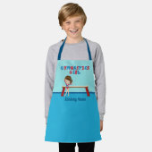 かわいい体操ガールカスタムブルー体操選手キッズ エプロン (着用した状態)