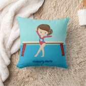 かわいい体操ガールパーソナライズされた体操選手 クッション (ブランケット)