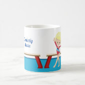 かわいい体操ガール体操パーソナライズされた選手 コーヒーマグカップ (中央)