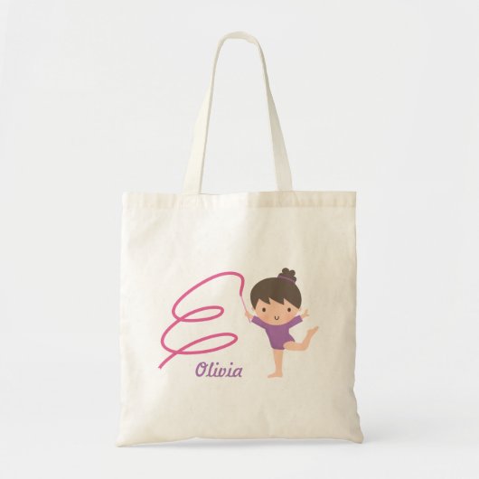 かわいい体操少女とリボン体操 トートバッグ (正面)