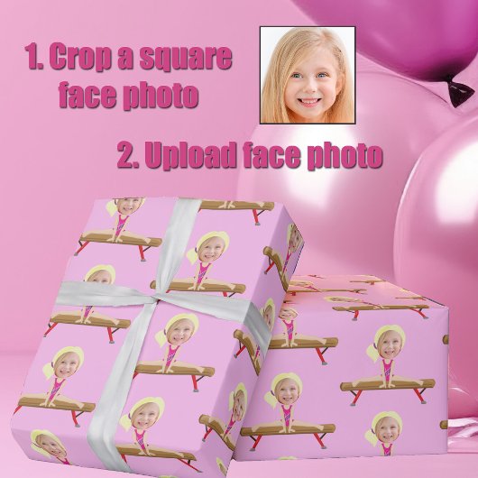 かわいい体操少女のカスタム金髪キッズ写真 ラッピングペーパー