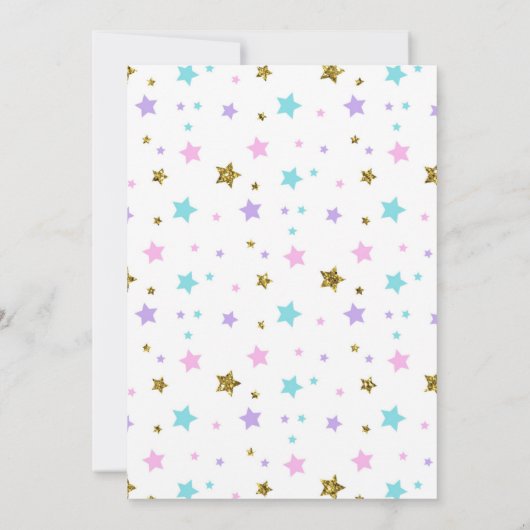 かわいい体操用一角獣パーティー 招待状 (裏面)