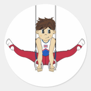 かわいい体操選手オンリングや輪ステッカー ラウンドシール