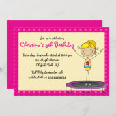 かわいい体育バースデーパーティ招待状 招待状 (正面/裏面)