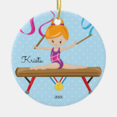 かわいい体育専門家の体操のクリスマスのオーナメント セラミックオーナメント (正面)