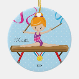かわいい体育専門家の体操のクリスマスのオーナメント セラミックオーナメント