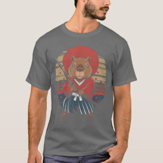 かわいい侍とカピバラ Tシャツ