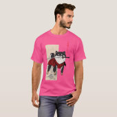 かわいい侍シバ – ブラックバージョン Tシャツ (正面フル)