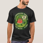 かわいい侍スイカの日本テーマアート Tシャツ (正面)