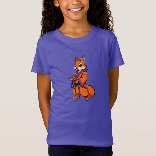 かわいい侍リス Tシャツ (正面)