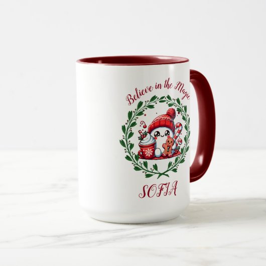 かわいい信じクリスマス魔法 マグカップ (正面右)