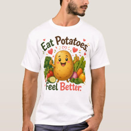 かわいい健康じゃがいもキャラクターデザイン Tシャツ