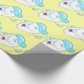 かわいい健康で幸せな歯磨き歯の歯科漫画 ラッピングペーパー (角)