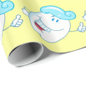 かわいい健康で幸せな歯磨き歯の歯科漫画 ラッピングペーパー (ロールコーナー)