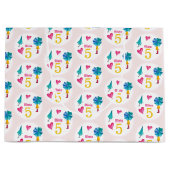 かわいい傘ガールウォーターイラストレーション ラージペーパーバッグ (正面)