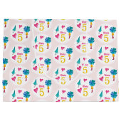 かわいい傘ガールウォーターイラストレーション ラージペーパーバッグ (裏面)