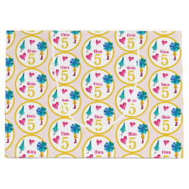 かわいい傘ガールウォーターイラストレーション ラージペーパーバッグ