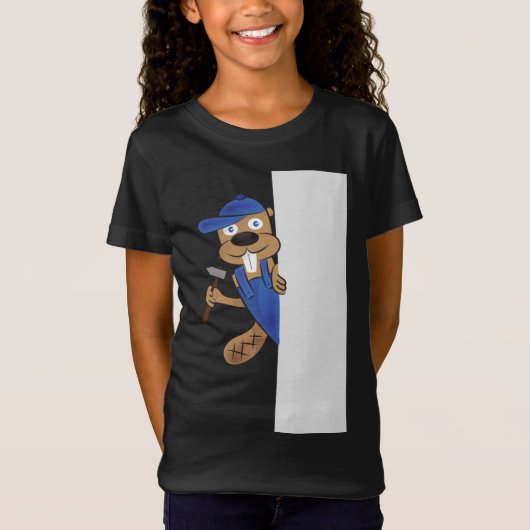 かわいい働きバーバーの女の子用Tシャツ - 楽しい仕事 Tシャツ (正面)