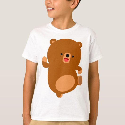 かわいい元気なキャラクター熊子供Tシャツ Tシャツ (正面)