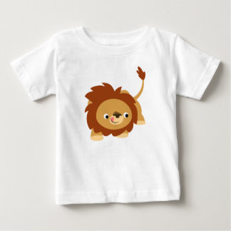 かわいい元気な漫画ライオンベビーTシャツ ベビーTシャツ
