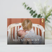 かわいい兄弟姉妹ベビー誕生のお知らせ サンキューカード (スタンド正面)